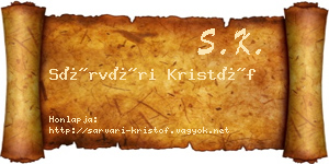 Sárvári Kristóf névjegykártya