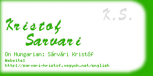 kristof sarvari business card