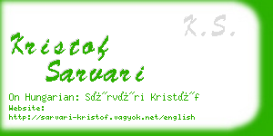 kristof sarvari business card